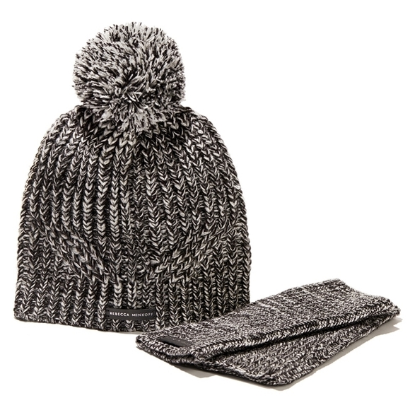 Rebecca Minkoff Marled Beanie and Armwarme…‎ - Picture 1 of 6